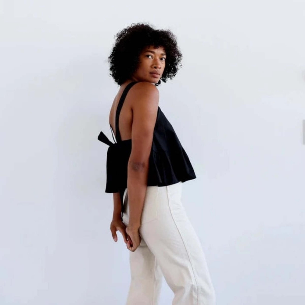 {Rare!} Juliette Fabbri - Suncat Tie Back Top Sleeveless | Black | Size 2